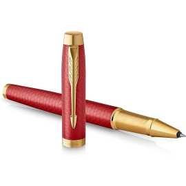 Parker IM stylo roller | Laqué rouge Premium avec attributs dorés